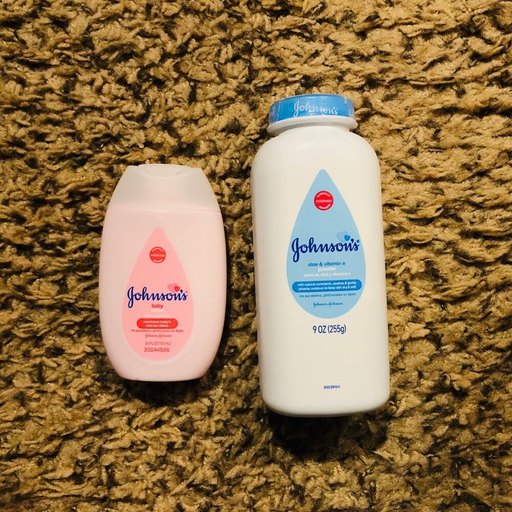 Johnson's baby powder and baby lotion